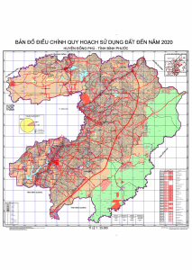 Bản đồ điều chỉnh QHSDĐ đến năm 2020 huyện Đồng Phú