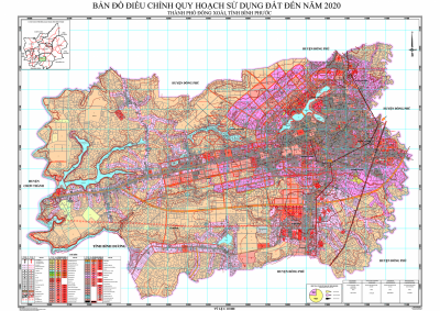 Bản đồ điều chỉnh QHSDĐ đến năm 2020 Thành phố Đồng Xoài