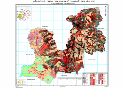 Bản đồ điều chỉnh QHSDĐ đến năm 2020 huyện Hớn Quản
