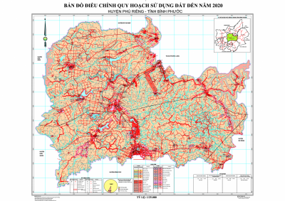 Bản đồ điều chỉnh QHSDĐ đến năm 2020 huyện Phú Riềng