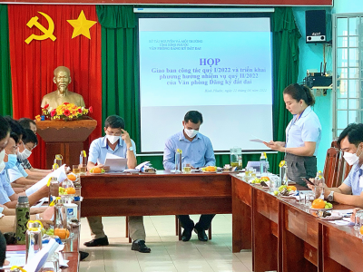 Họp giao ban công tác quý I/2022 và triển khai phương hướng nhiệm vụ quý II/2022 của Văn phòng Đăng ký đất đai