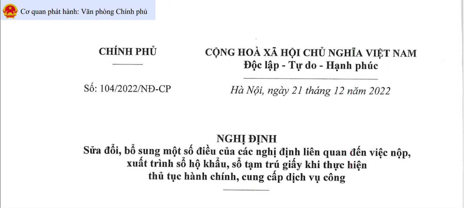 Triển khai Nghị định số 104/2022/NĐ-CP của Chính phủ